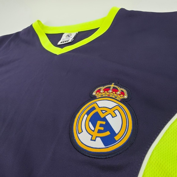 Rhinox Inc. Other - Real Madrid CF Soccer Jersey Rhinox navy Neon Lime Green Mens Small S V-Neck
